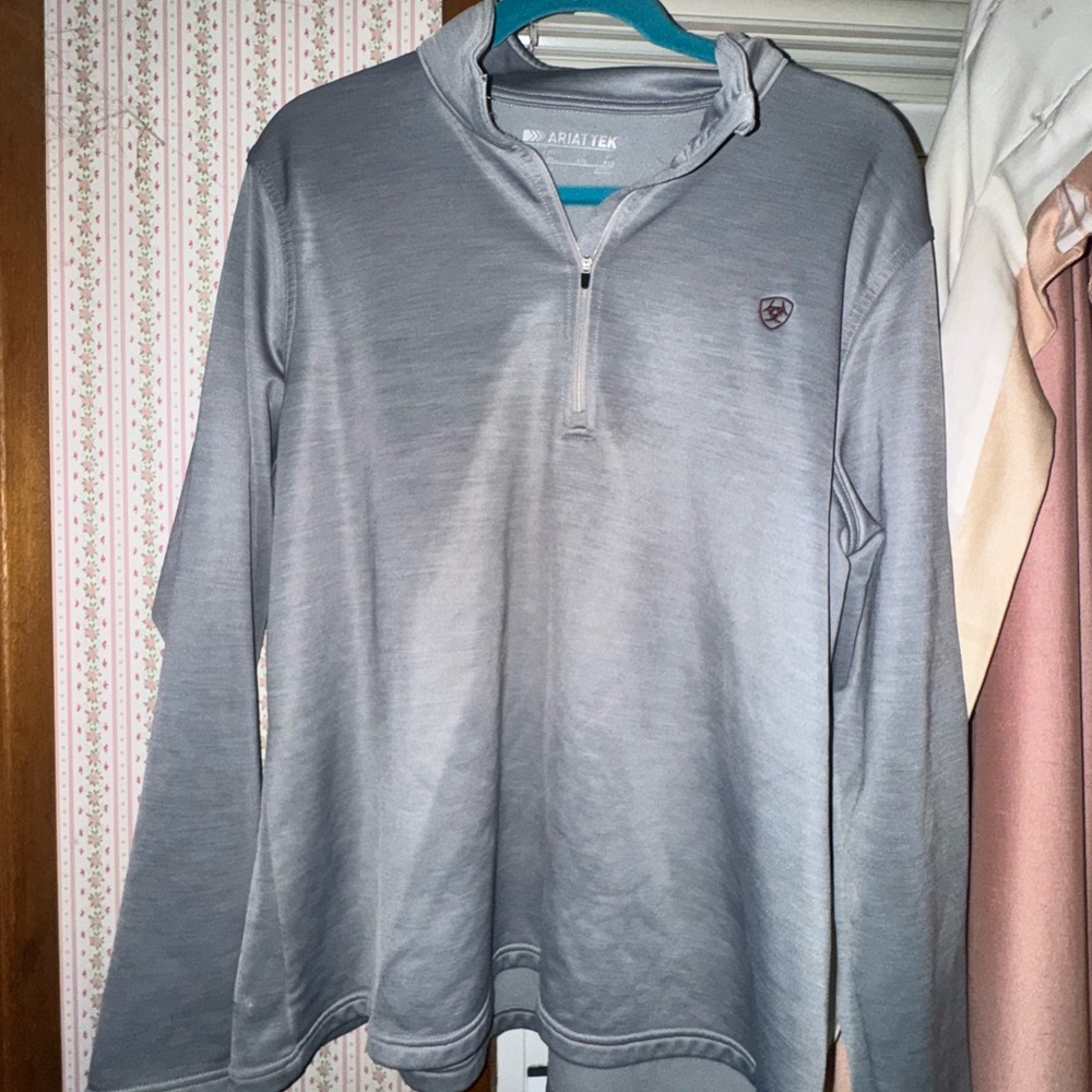 Ariat Men's Light Gray Zip-Up Sweater